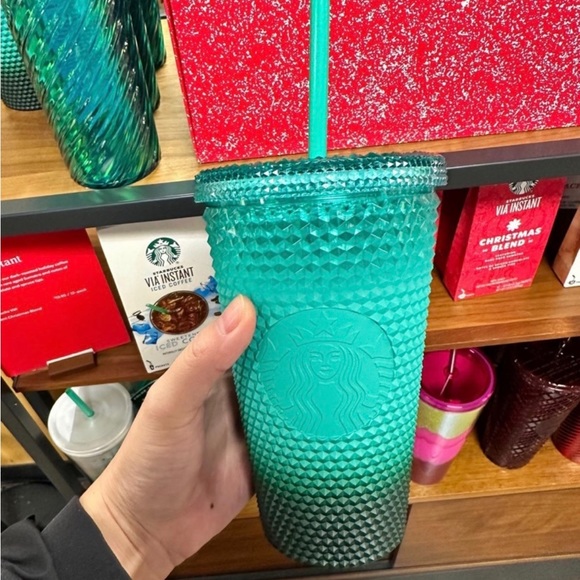 Starbucks Ombre Green Studded Cup Tumbler Cold Gradient 16oz Grande New 2022 - Picture 4 of 5